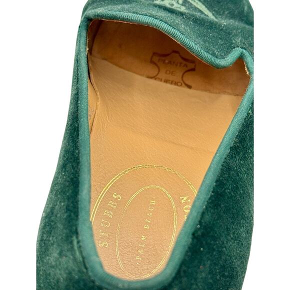 Stubbs and Wootton Green Jolly Roger Skull Embroidered Velvet Slippers Men's 8 - Picture 6 of 7